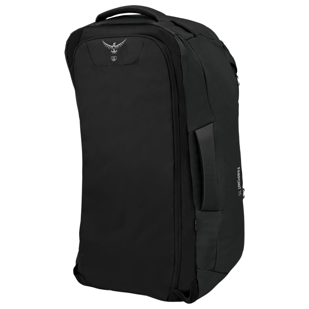 Osprey Farpoint 70L laptop sleeve in daypack keeps devices secure while traveling.