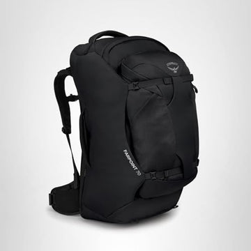 Osprey Farpoint 70L padded top handles for easy grabbing on travel days.