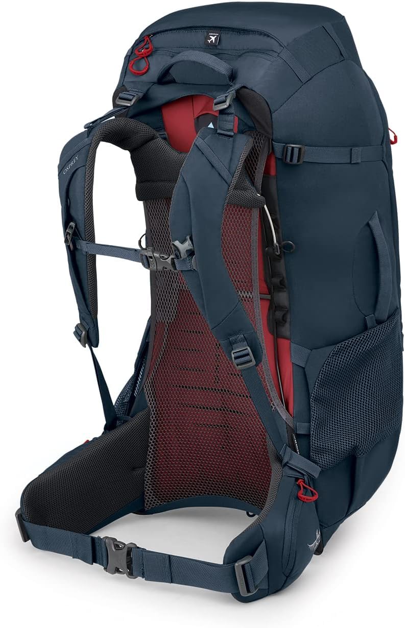 Osprey Farpoint Trek 55L bluesign fabrics emphasize sustainable durability.