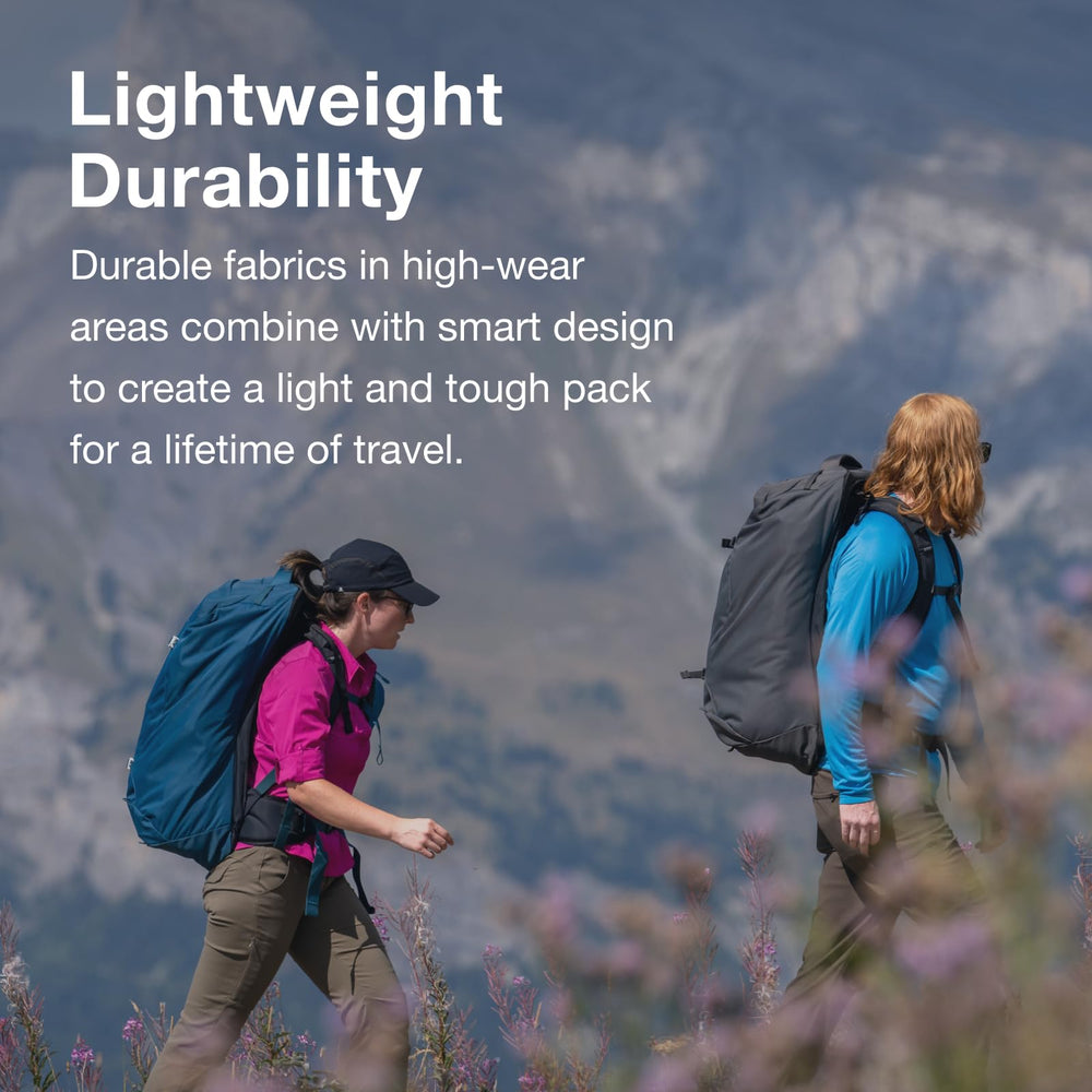 Osprey Farpoint 55L detachable daypack adds flexible, on-the-go storage.