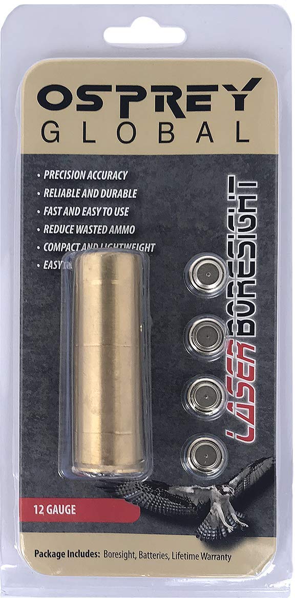Osprey Global laser boresight showing range from 10 to 75 yards for accurate setup