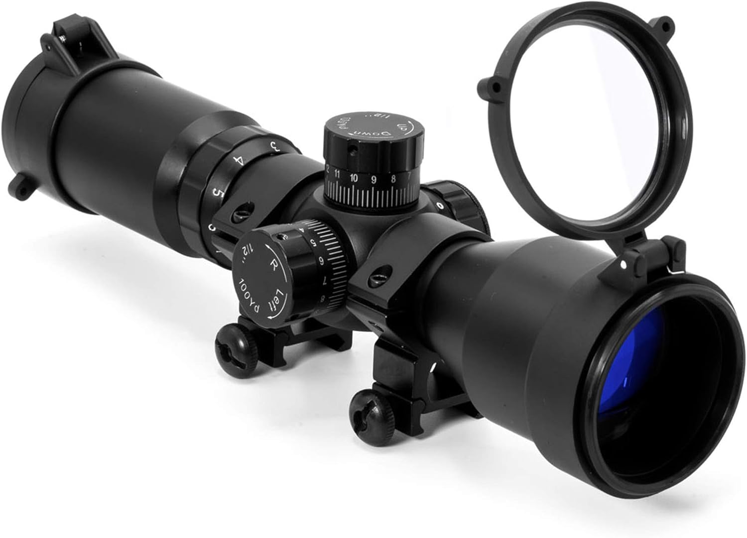 Osprey Global CP3-9X42MDG illuminated MIL Dot reticle enables quick aiming in dim conditions.