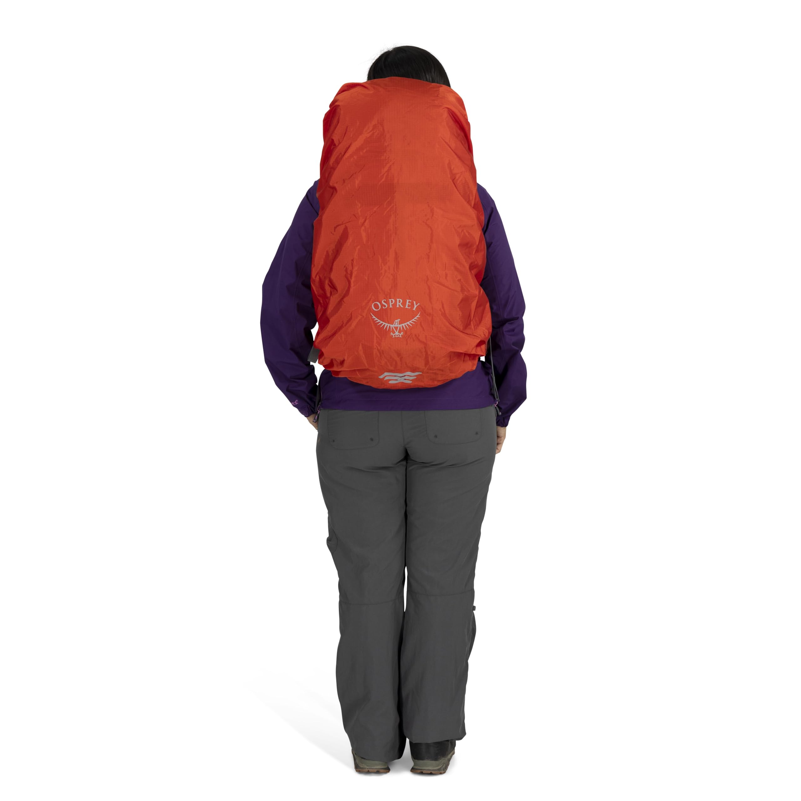 Osprey Hivis raincover made with eco design and recycled materials.