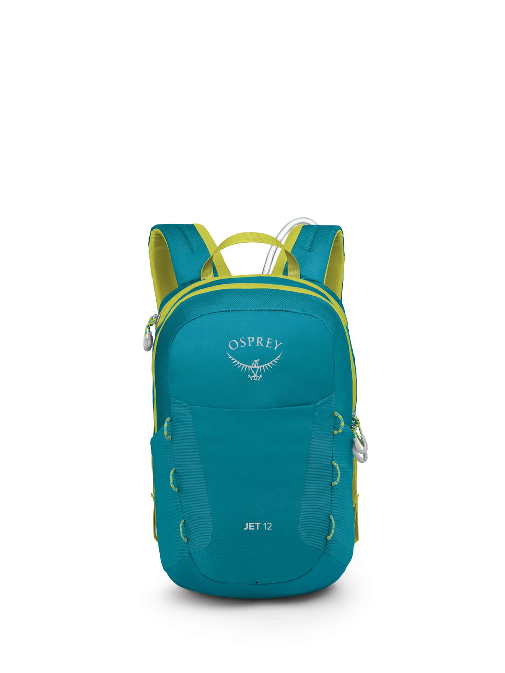 Osprey HydraJet blue Spikemoss fabric stands out on the trail.