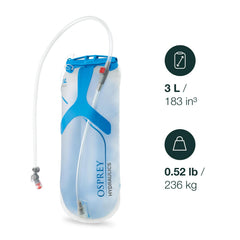 Osprey Hydraulics 3L bite valve demonstrates smooth high-flow hydration.