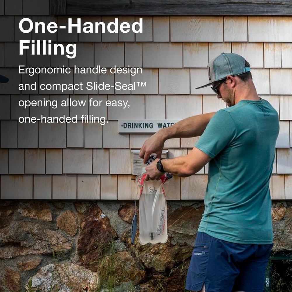 Osprey Hydraulics 3L magnetic hose attached for quick access on hikes.