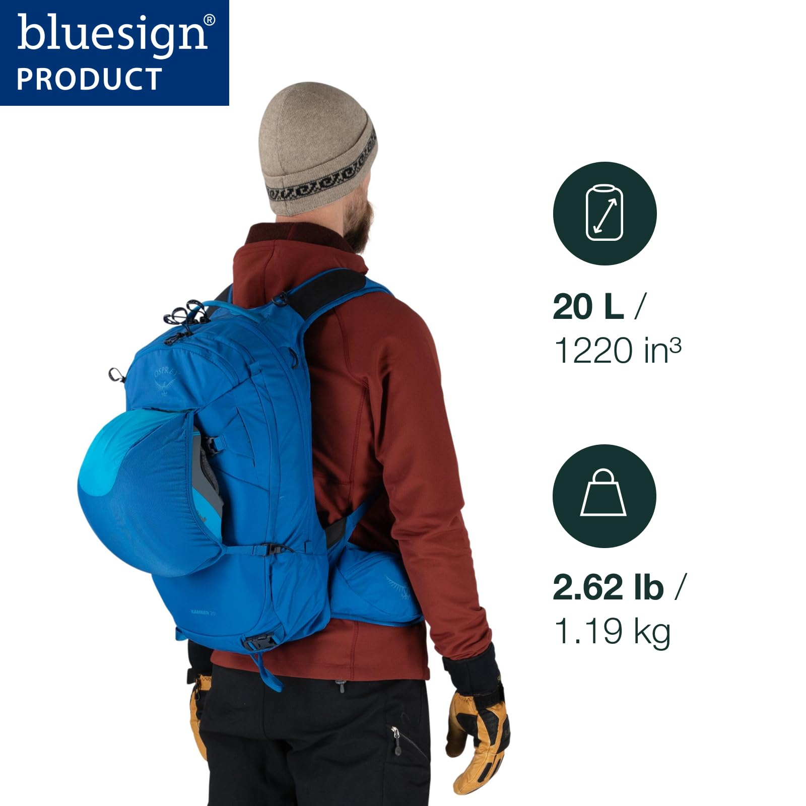 Osprey Kamber 20L front-panel access for fast gear organization on alpine ascents