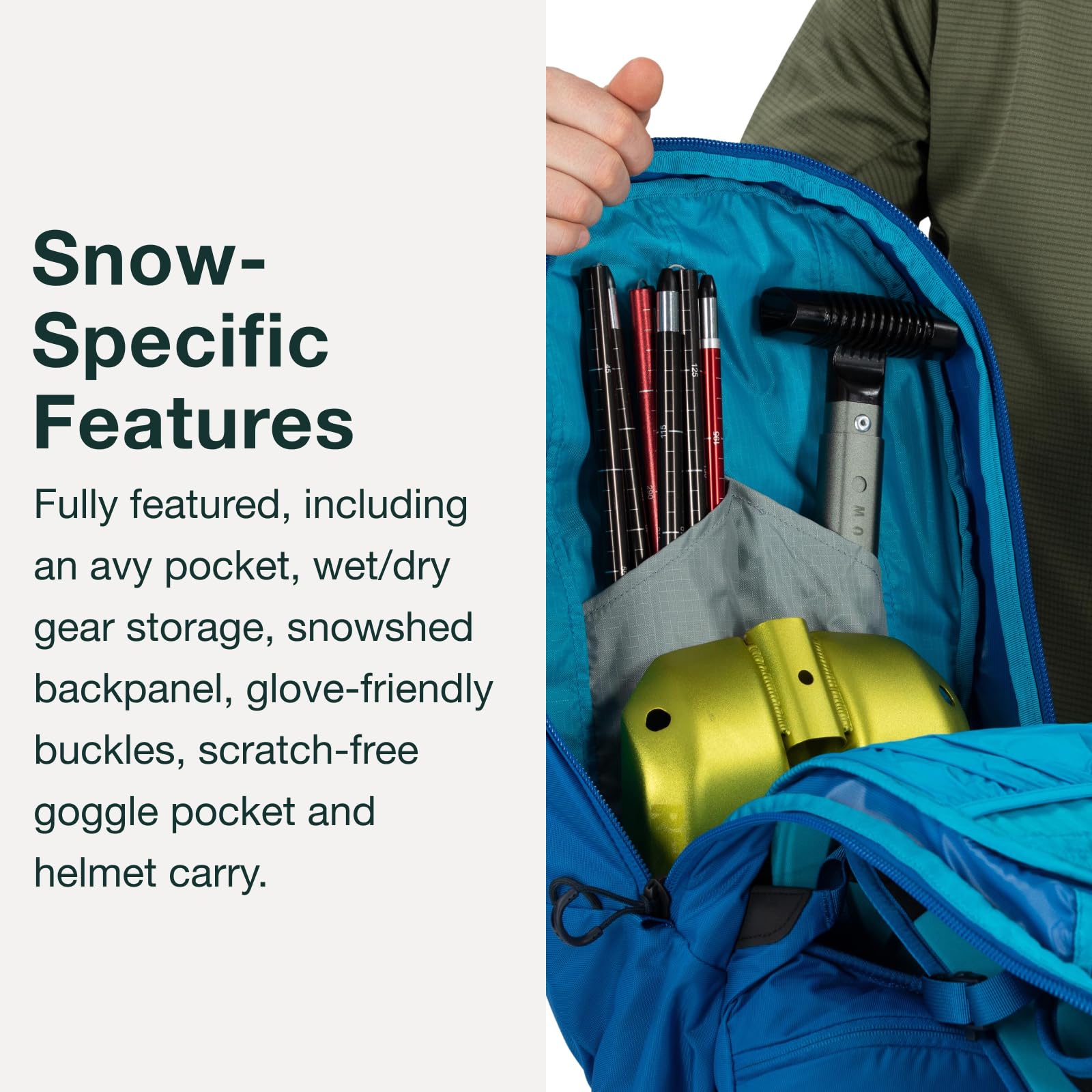 Osprey Kamber 20L internal hydration pocket with insulated hose sleeve