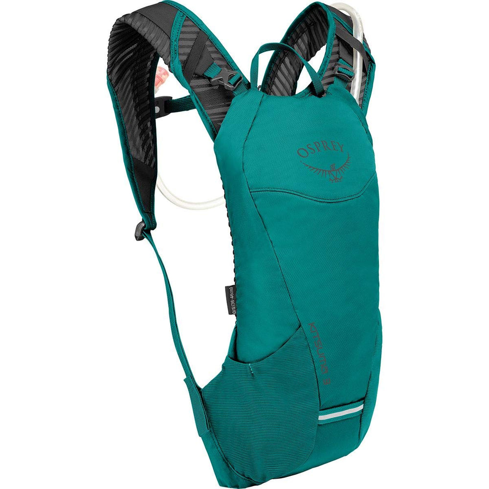 Osprey Kitsuma 3L Teal Reef front view for unobtrusive comfort on quick rides