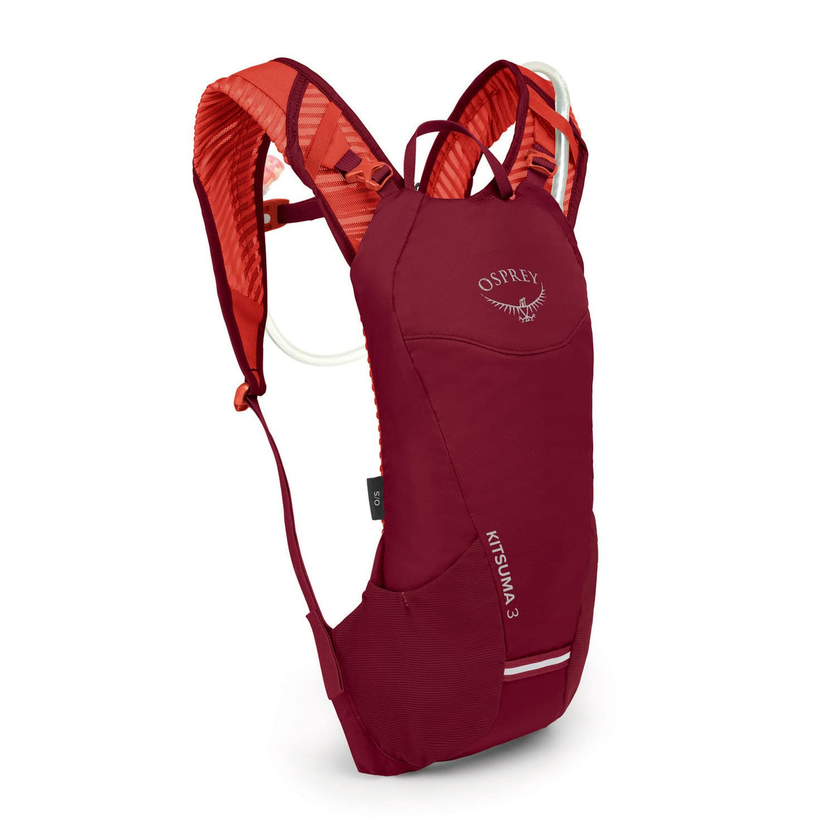 Osprey Kitsuma 3L front view, hydration-ready for cycling