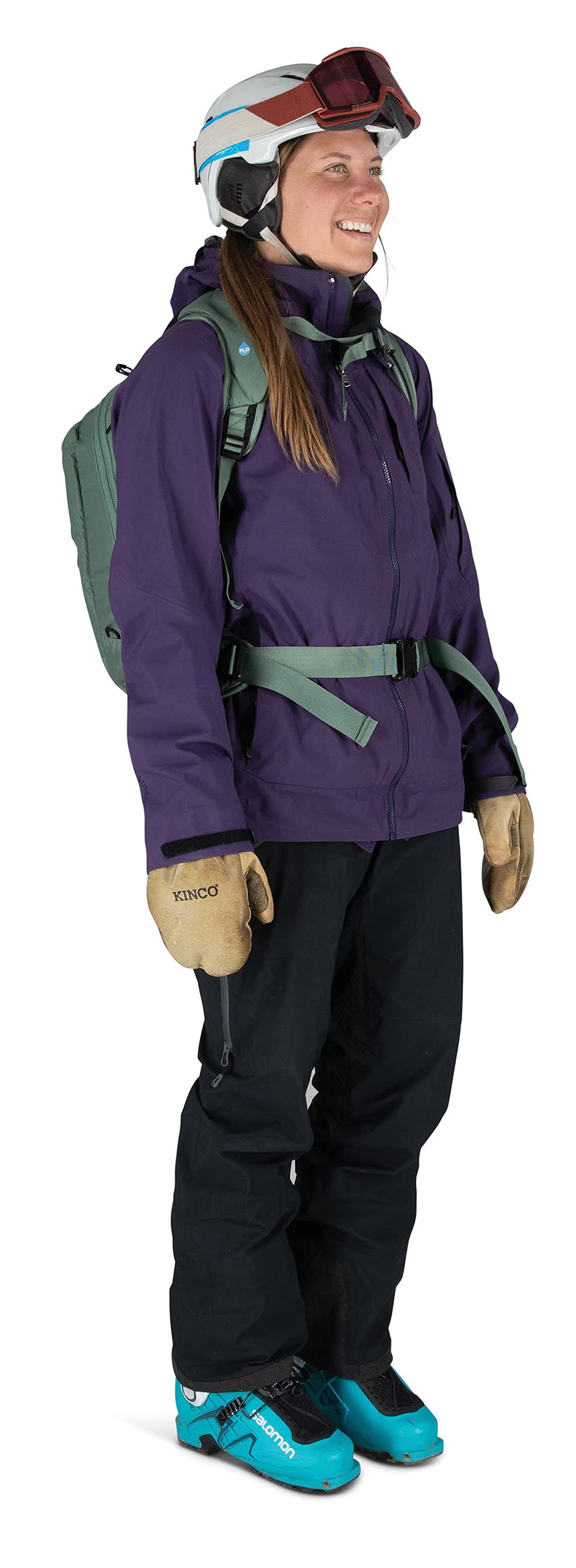 Osprey Kresta 20L diagonal ski carry for easy ascent