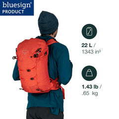 Osprey Mutant 22L dual toollocks for versatile ice climbs.
