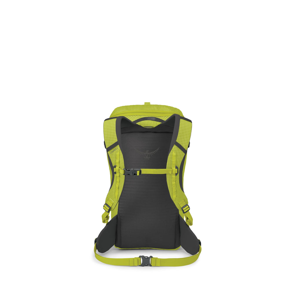 Osprey Mutant 22L side loops for compression and A-frame ski carry.