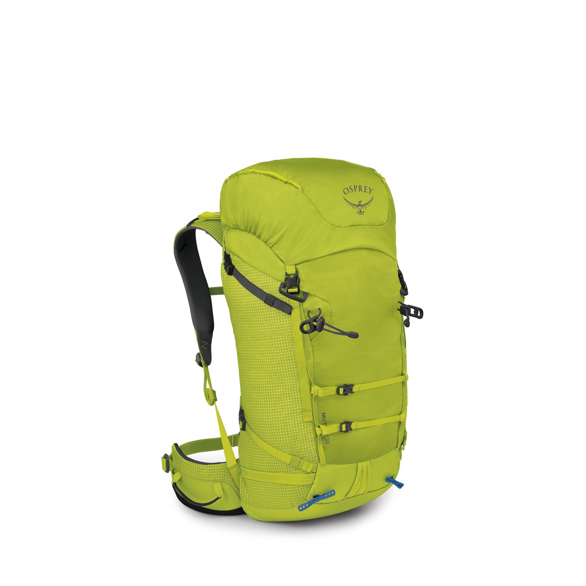 Osprey Mutant 38L backpack front view for rugged alpine climbs.