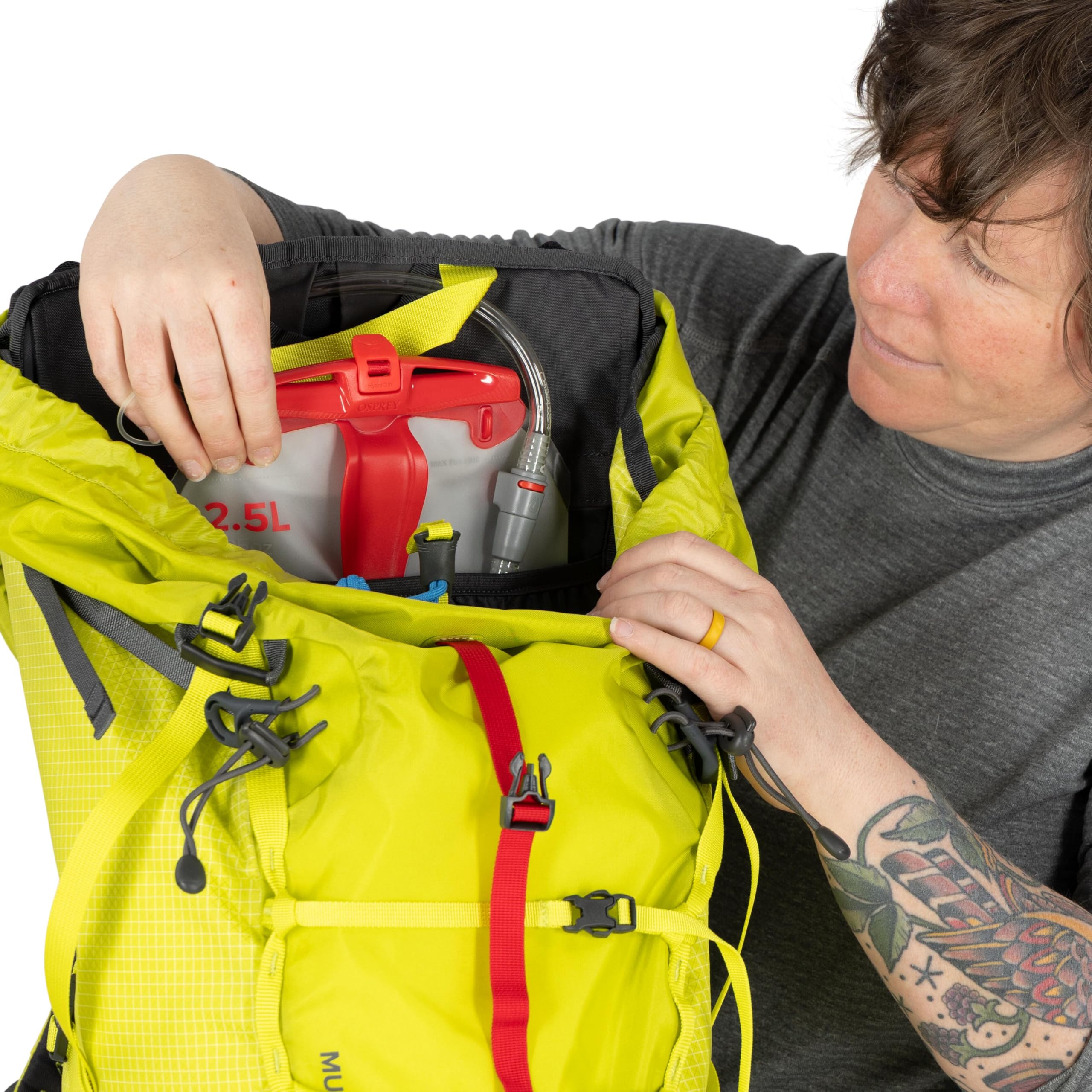 Osprey Mutant 38L snowshed backpanel keeps you dry and stable.