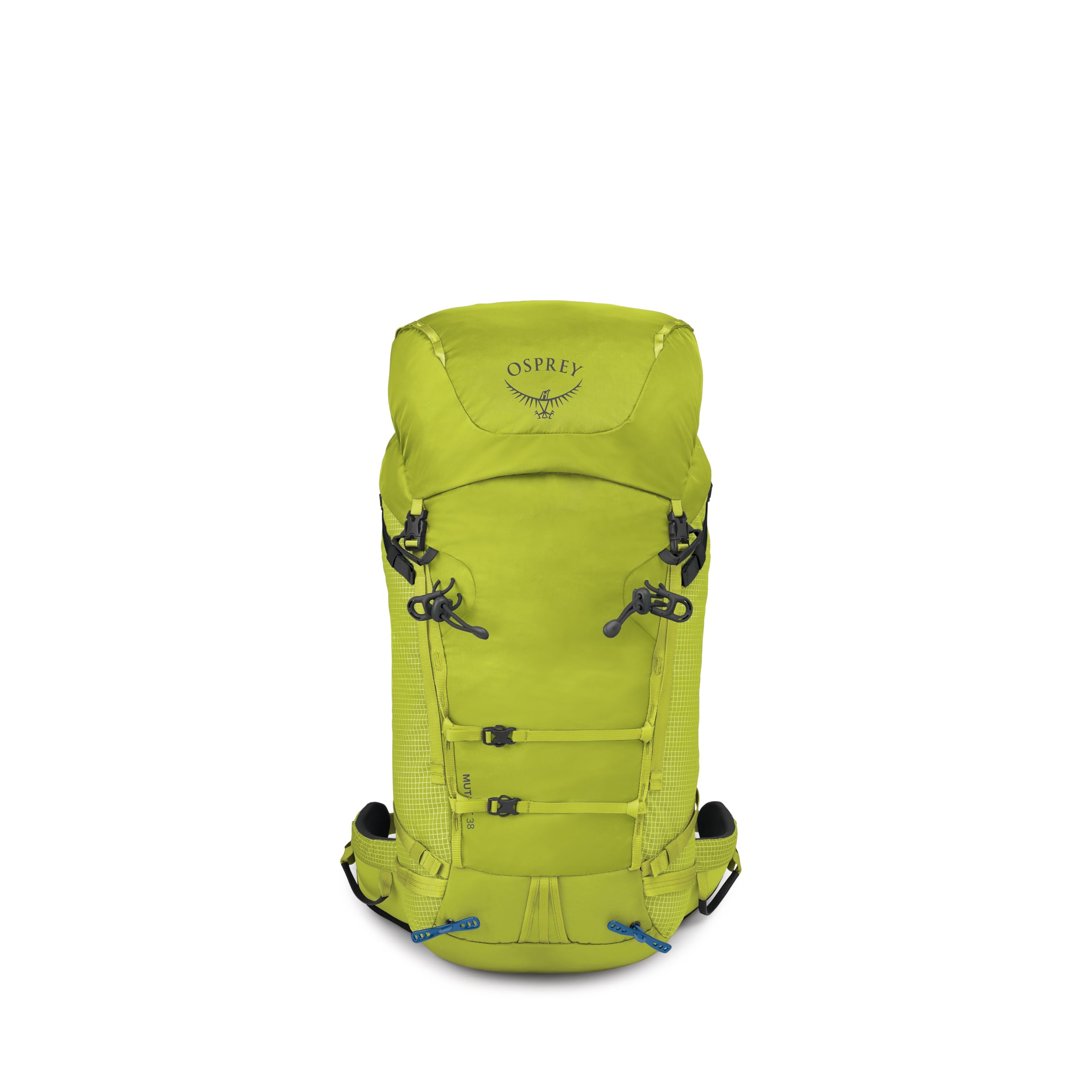Osprey Mutant 38L reverse-wrap hipbelt for secure carry.