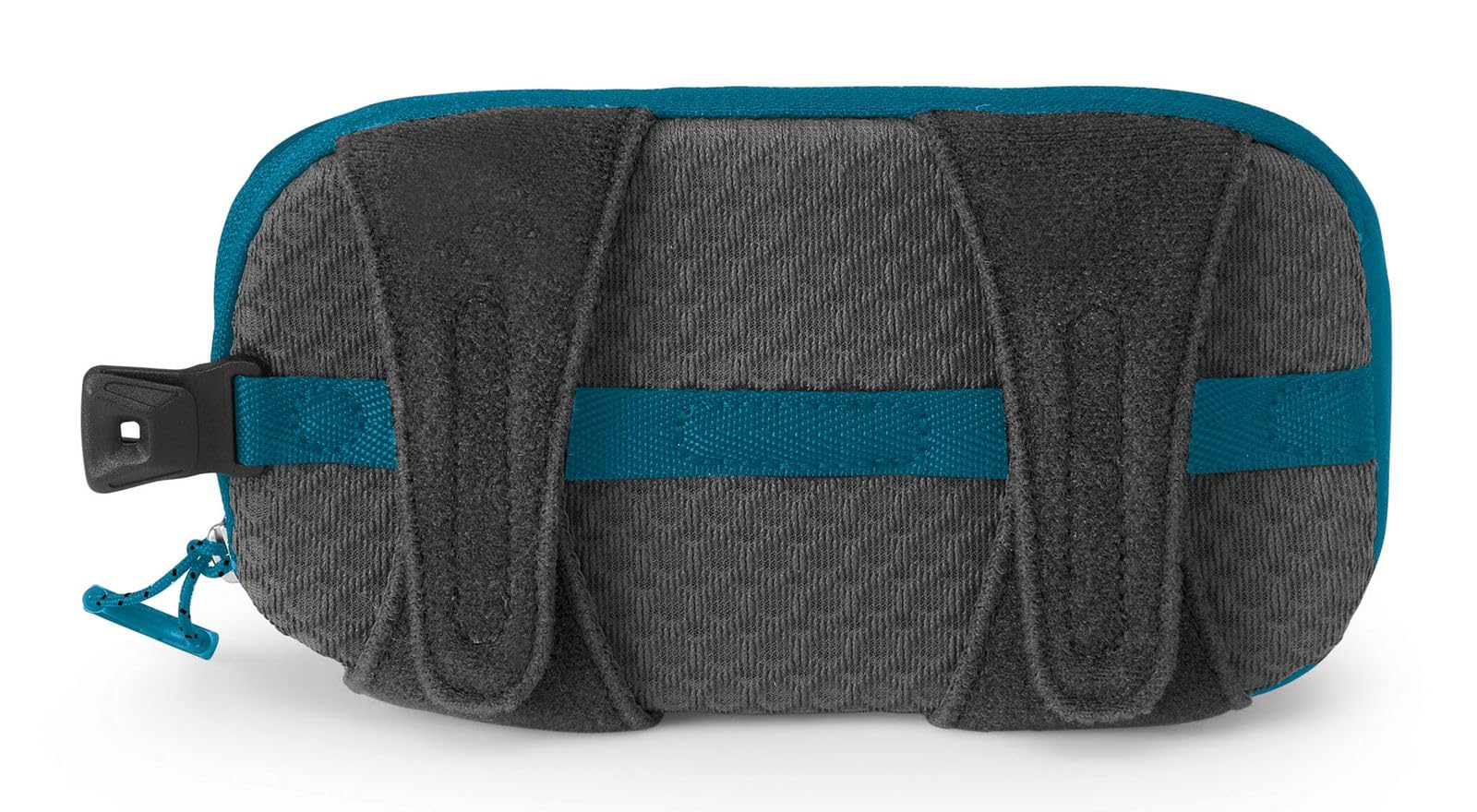Osprey padded pack pocket Waterfront Blue, close-up key clip for secure essentials