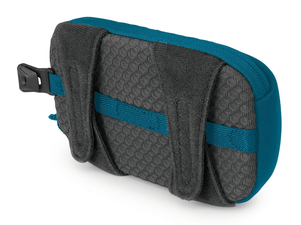 Osprey padded pack pocket Waterfront Blue, attaches to hipbelt or shoulder strap for flexible use