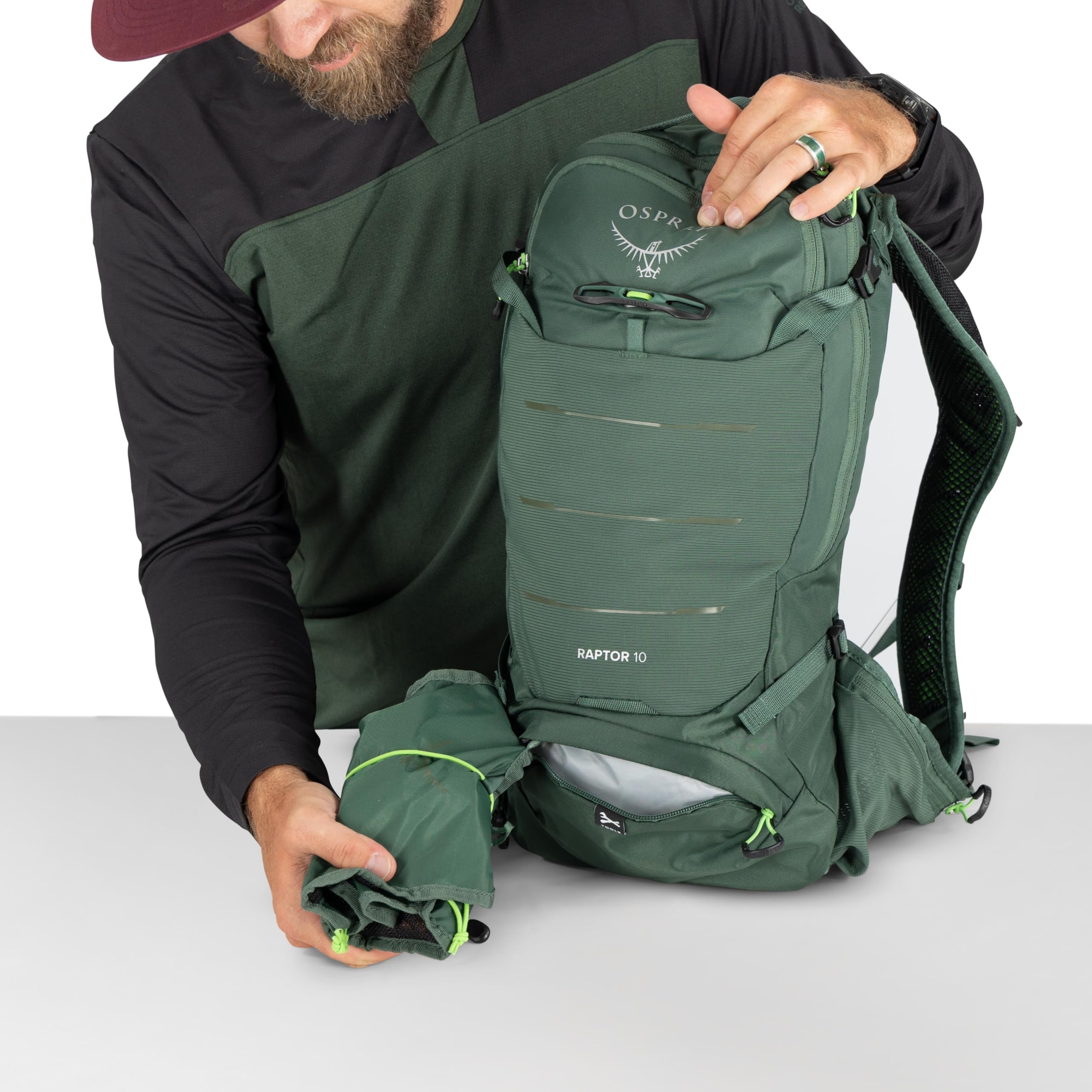 Osprey Raptor 10L dimensions reveal compact ride-ready size.