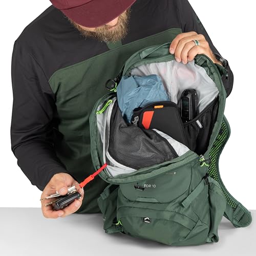 Osprey Raptor 10L hydration sleeve access for easy sipping on trails.