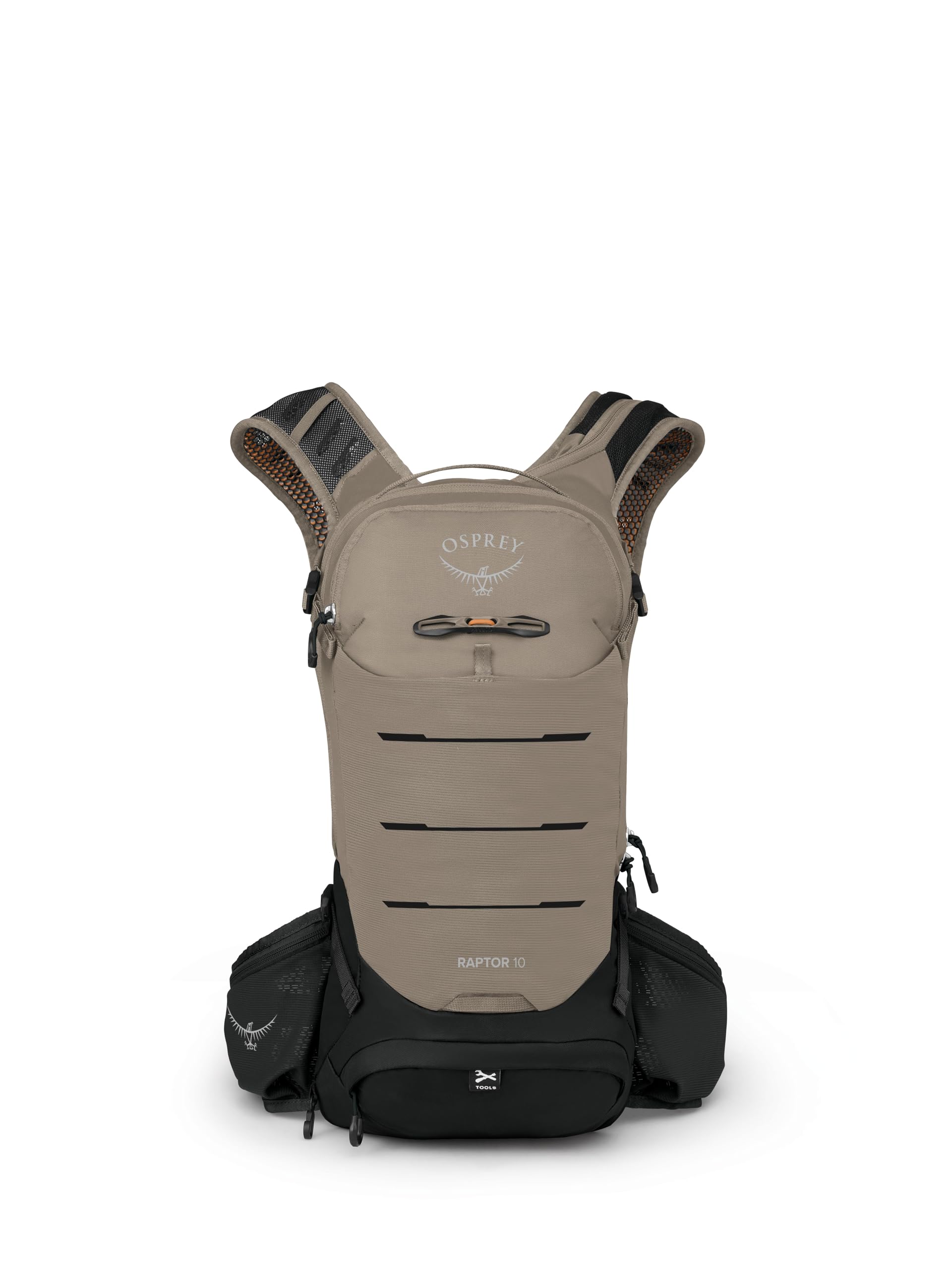 Osprey Raptor 10L tool roll included for on-trail maintenance.