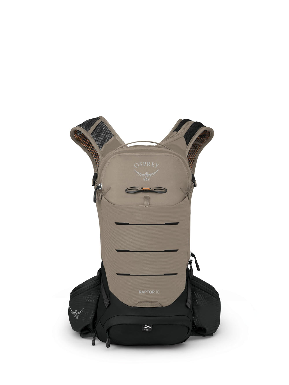 Osprey Raptor 10L tool roll included for on-trail maintenance.