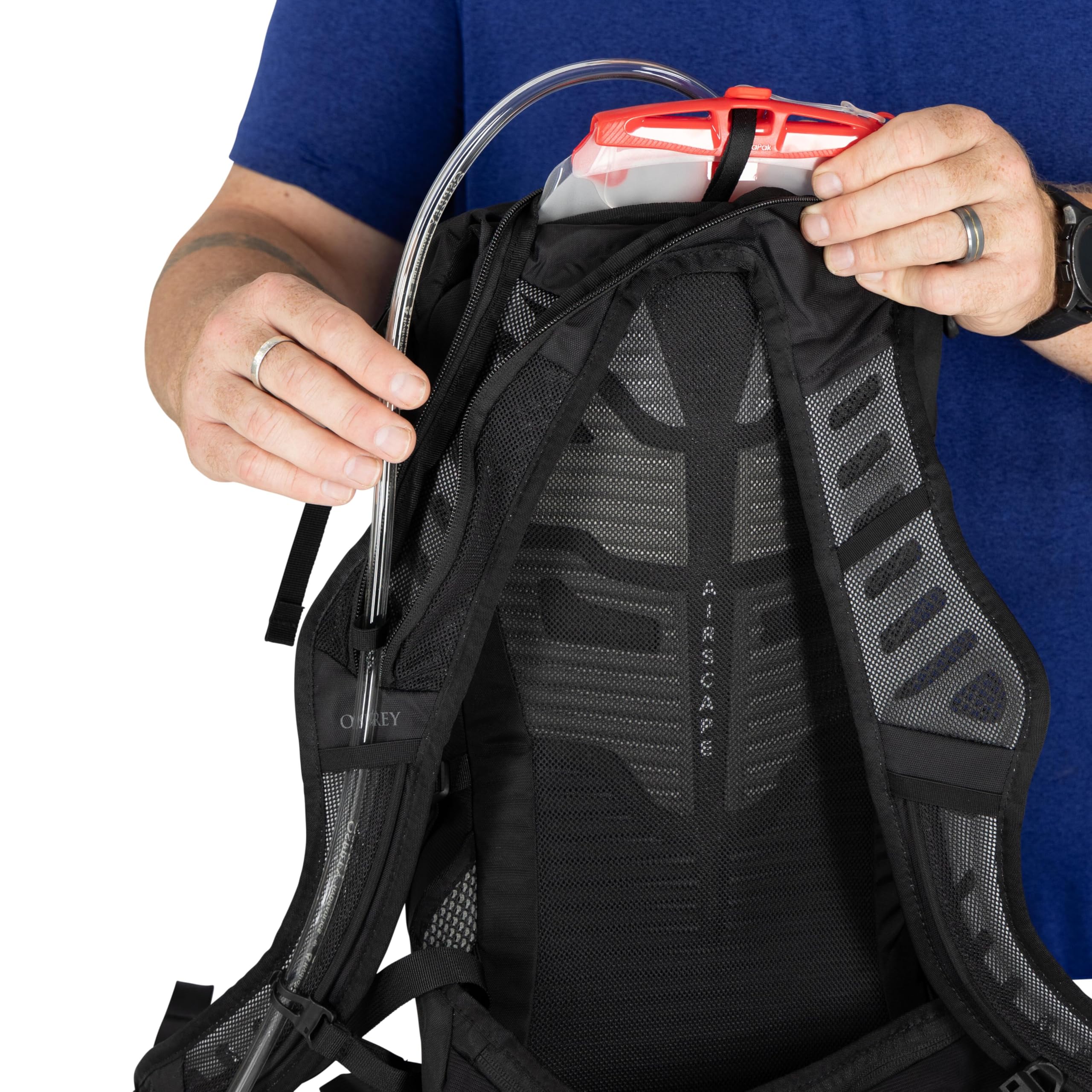 Ventilated back panel improves airflow while maintaining stability.