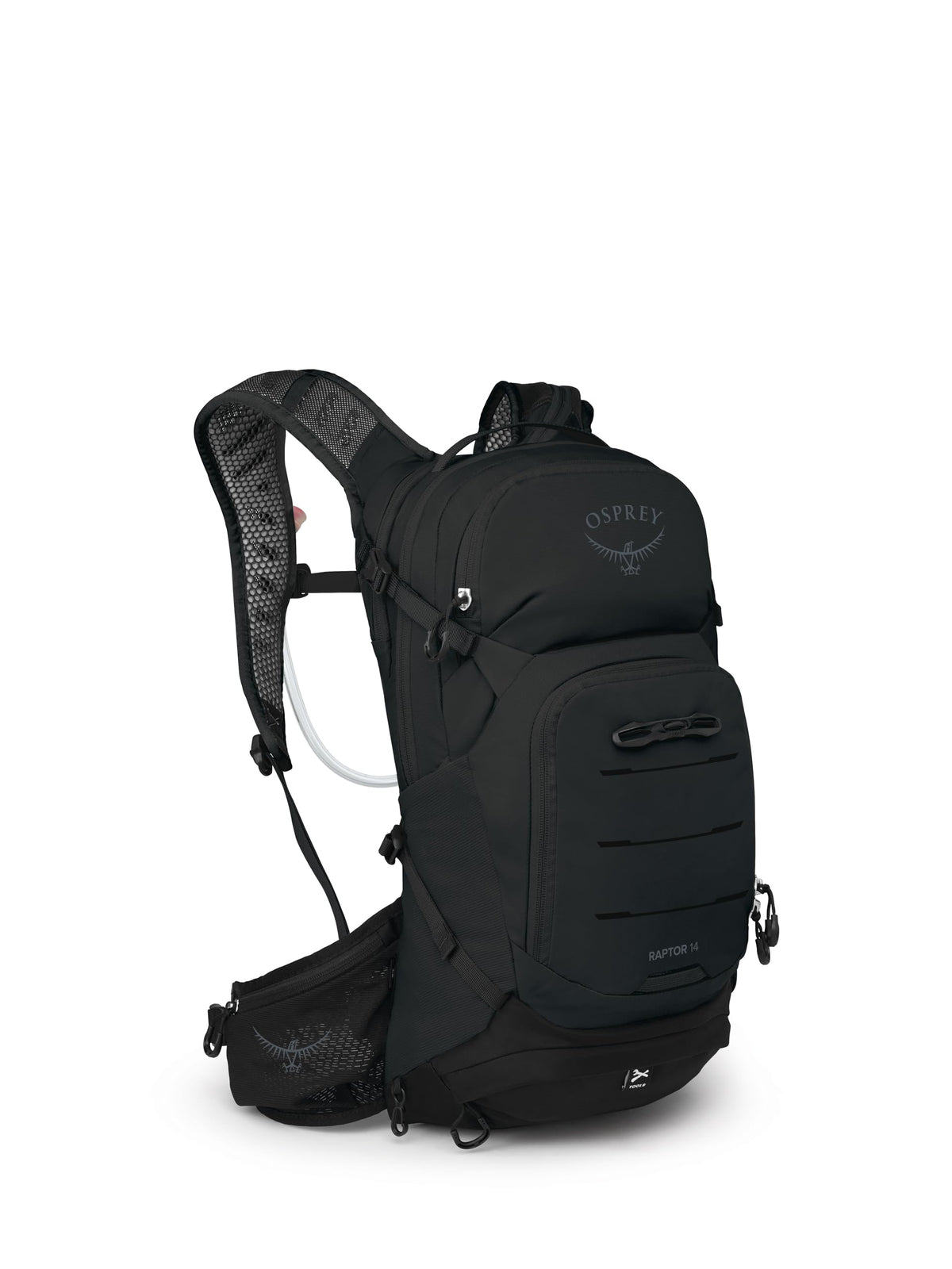 Osprey Raptor 14L hydration reservoir on trail enables quick water access during rides