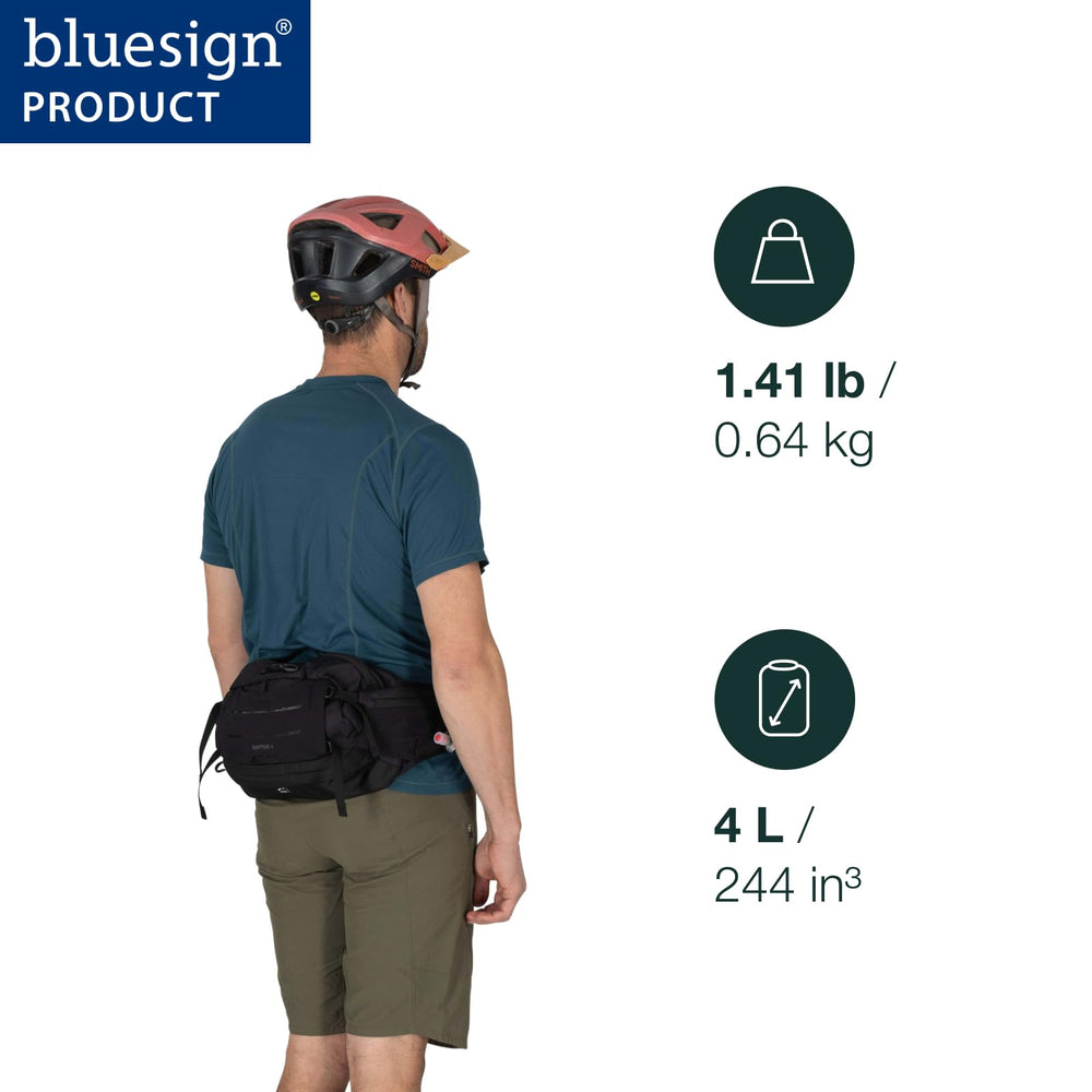 Osprey Raptor 4L hipbelt stability with airmesh for steady rides