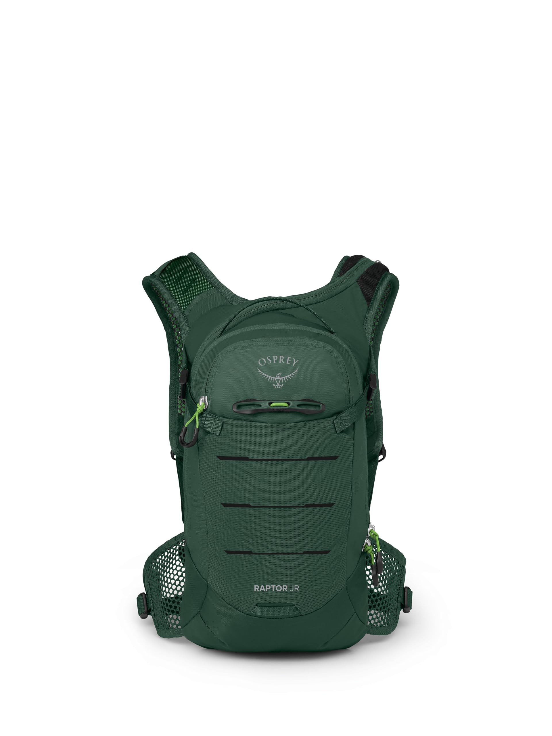 Osprey Raptor Jr reflective logo boosts visibility on low-light trails.