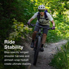 Osprey Raven 10L hipbelt pockets for quick snacks or phone access mid-ride.