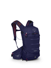 Osprey Raven 10L pack worn by rider showing the winged harness for on-trail stability.