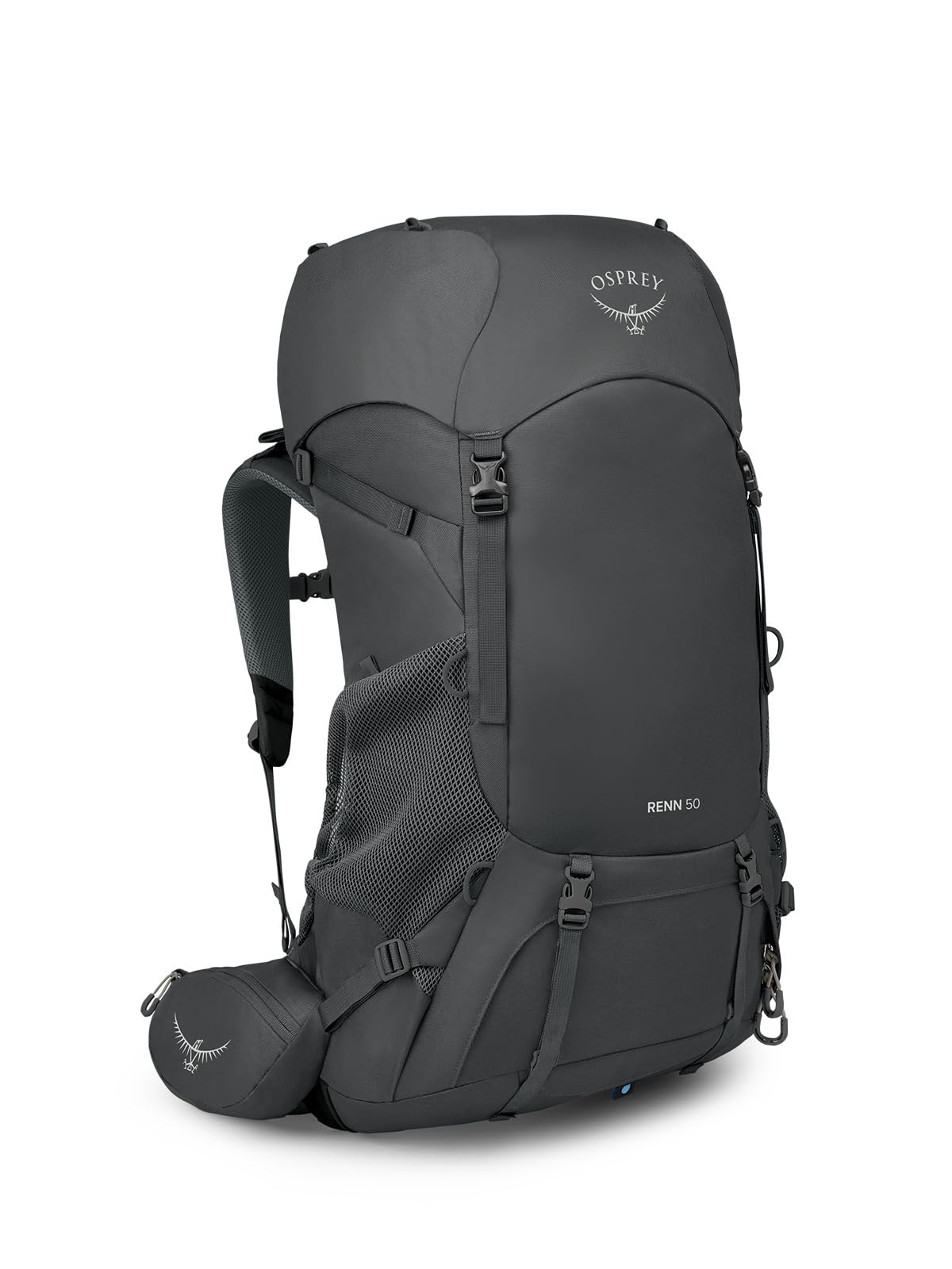 Osprey Renn 50L women's backpack with torso adjustment for a tailored fit.