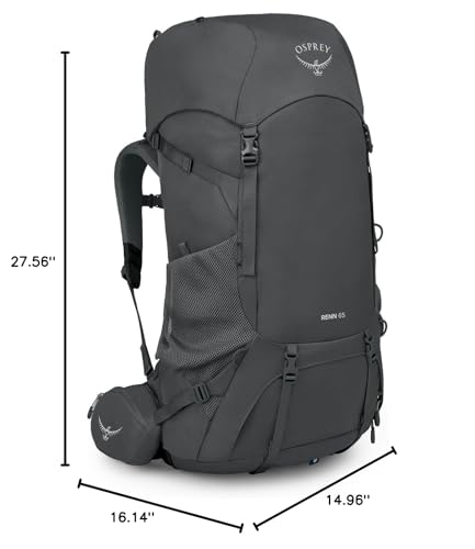 Osprey Renn 65L compact design and detailed dimensions for planning