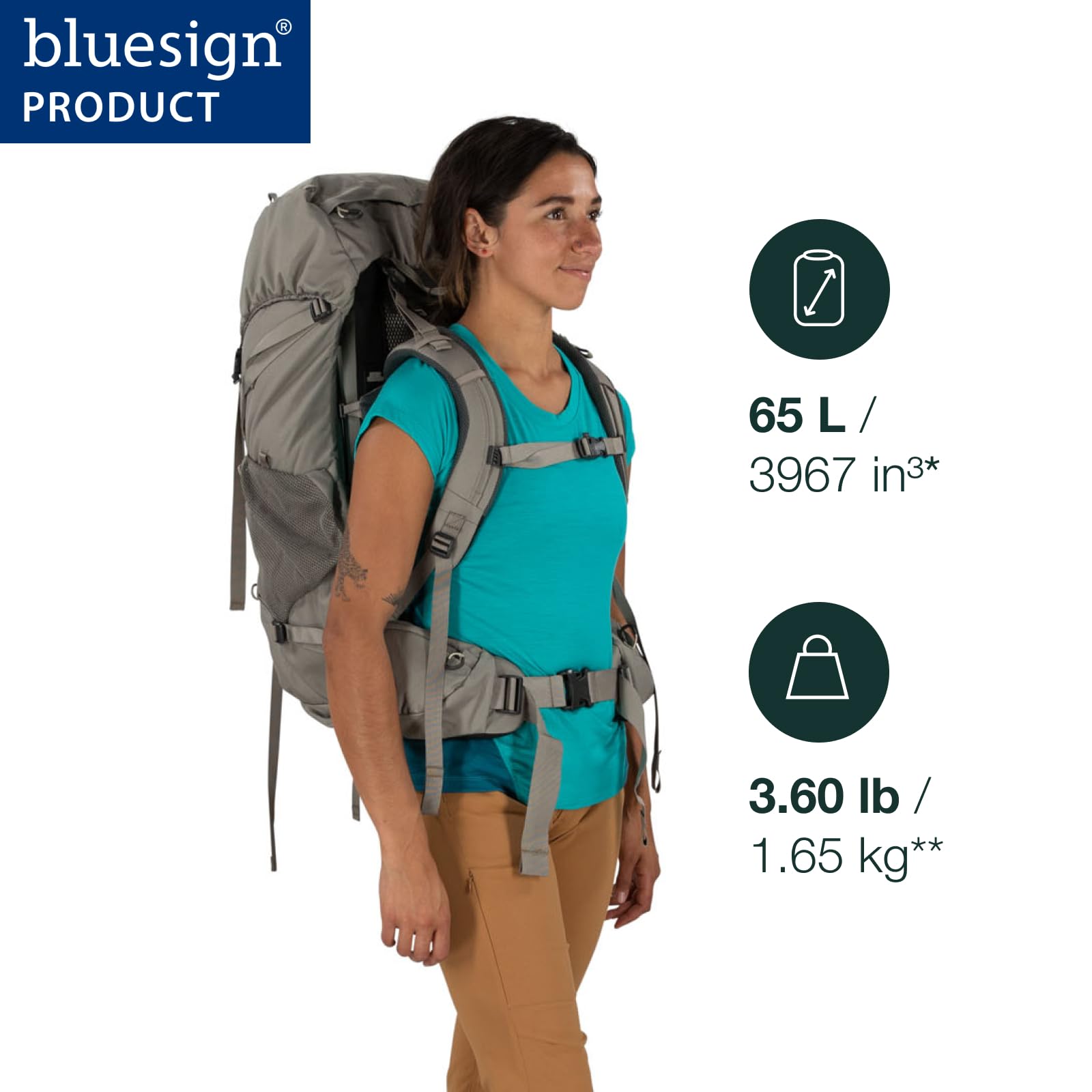 Osprey Renn 65L torso adjustment close-up for easy dialing