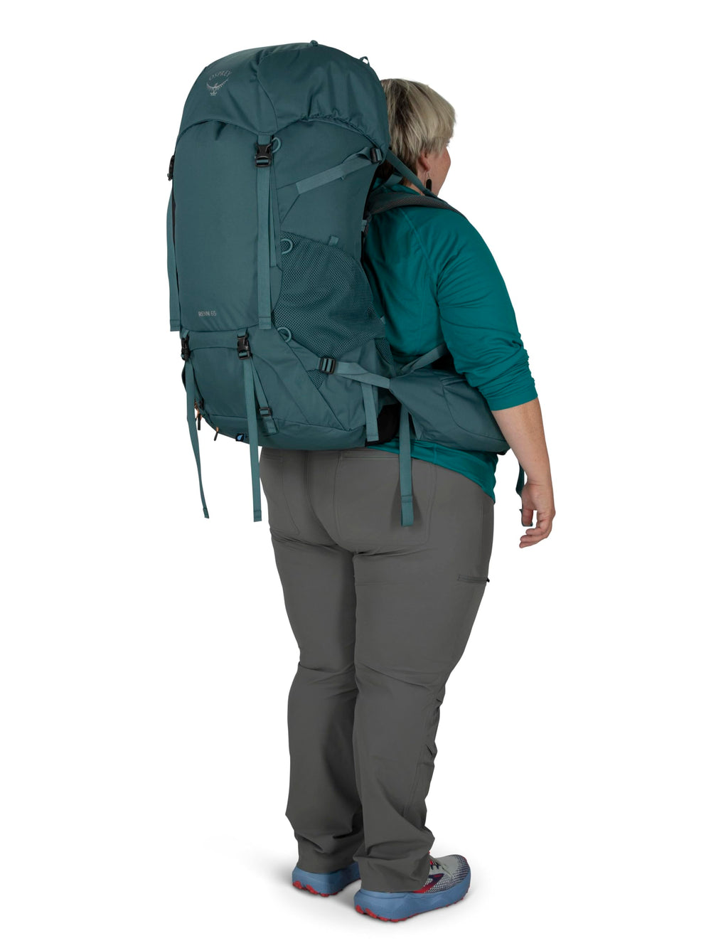 Osprey Renn 65EF daylite compatibility demonstrated for accessory add-ons.