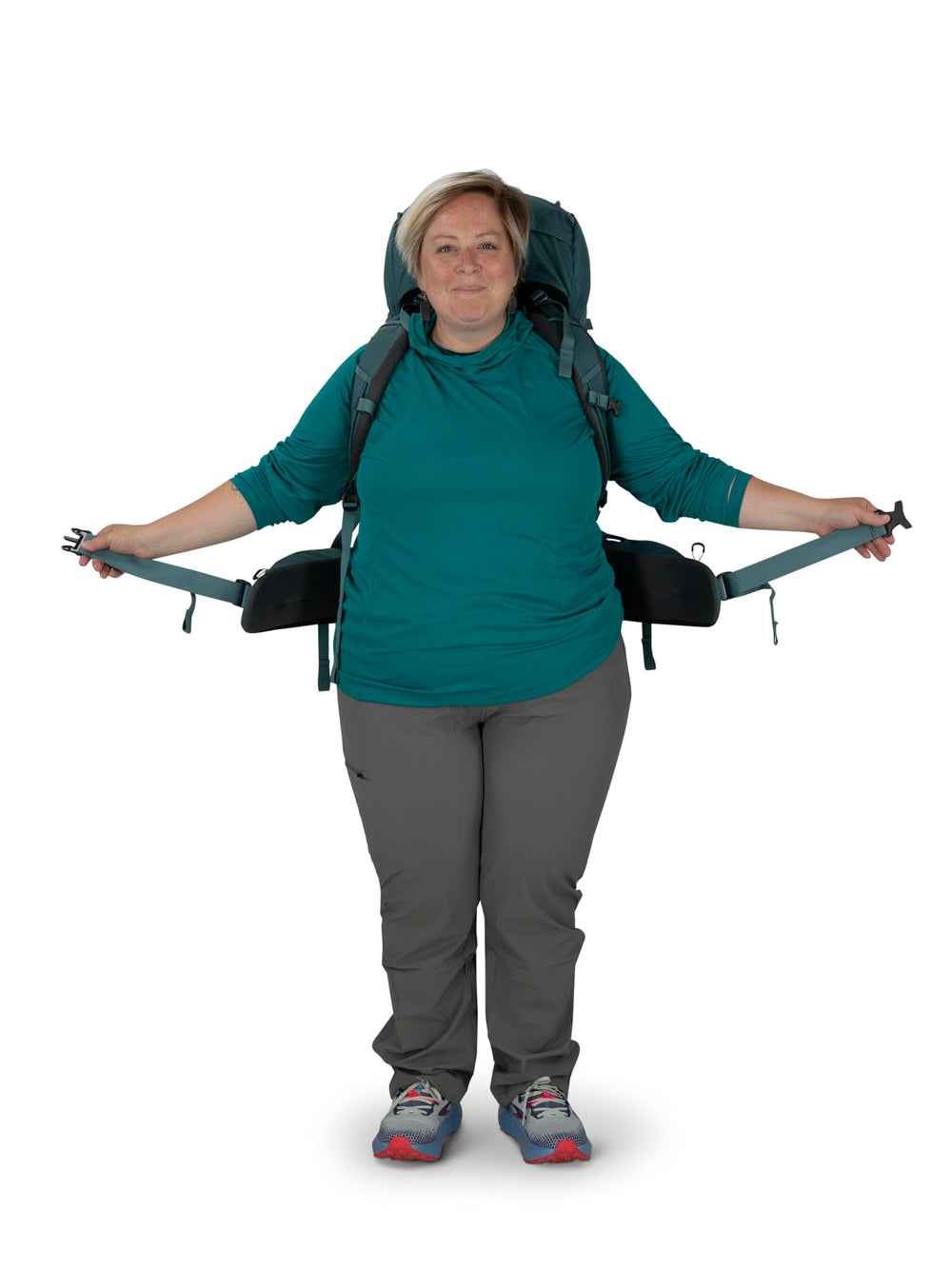Osprey Renn 65EF LightWire frame helps stabilize weight on steeper sections.