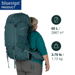 Osprey Renn 65EF torso adjustment dial demonstrates easy sizing.