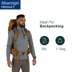Osprey Rook 65L lightweight design supports versatile trekking.