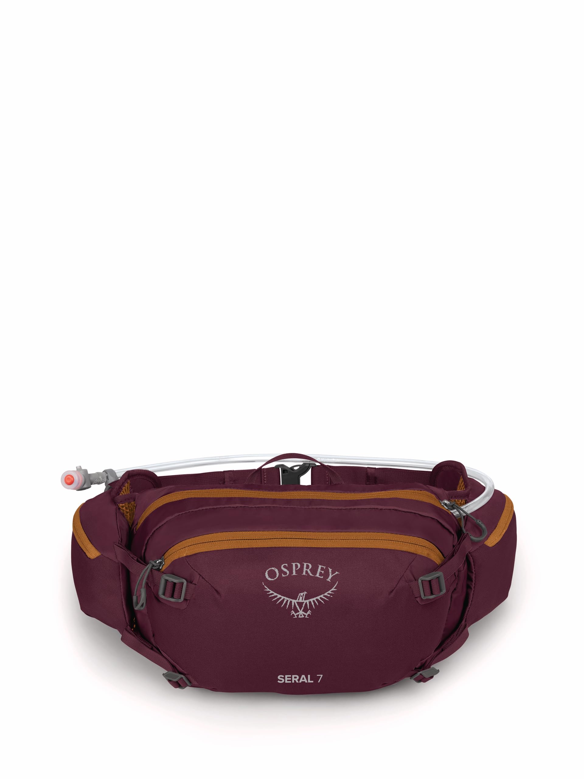 Osprey Seral blinker light attachment enhances visibility on trails.