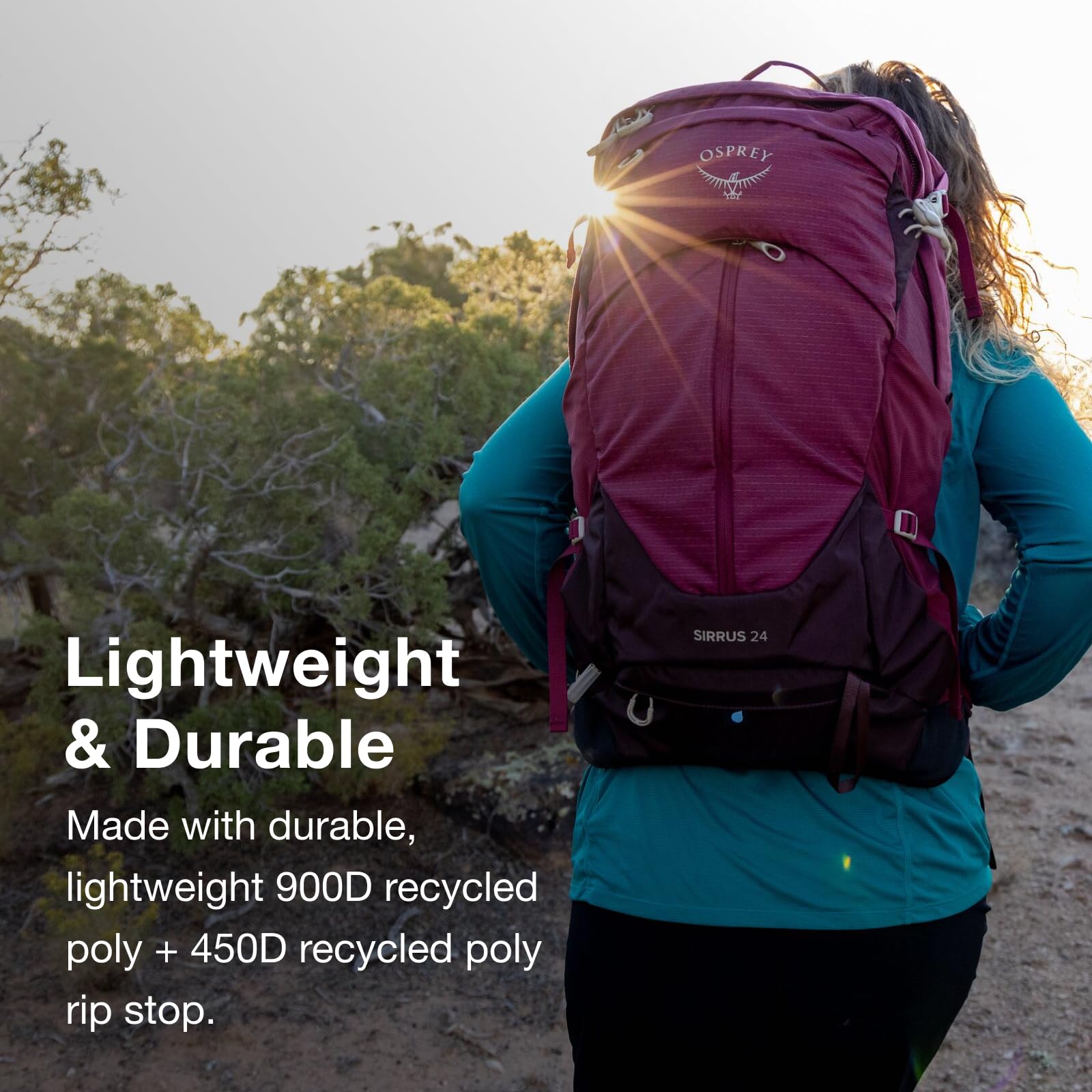 Osprey Sirrus 24L backpanel—AirSpeed ventilation keeps you cool.
