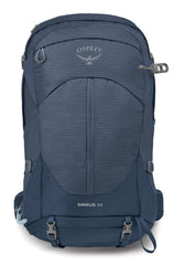 Osprey Sirrus 34L backpack front view shows panel-loading access for easy packing.