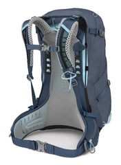 Osprey Sirrus 34L raincover stored demonstrates weather-ready versatility.