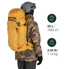 Osprey Soelden 42L dry main storage with backpanel access.