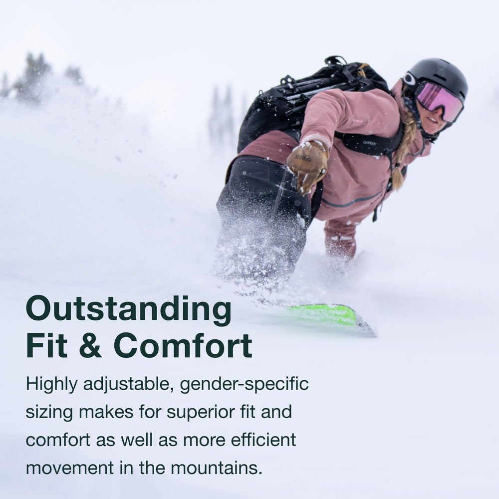 Osprey Sopris 30L A-frame ski carry keeps gear secure on climbs.