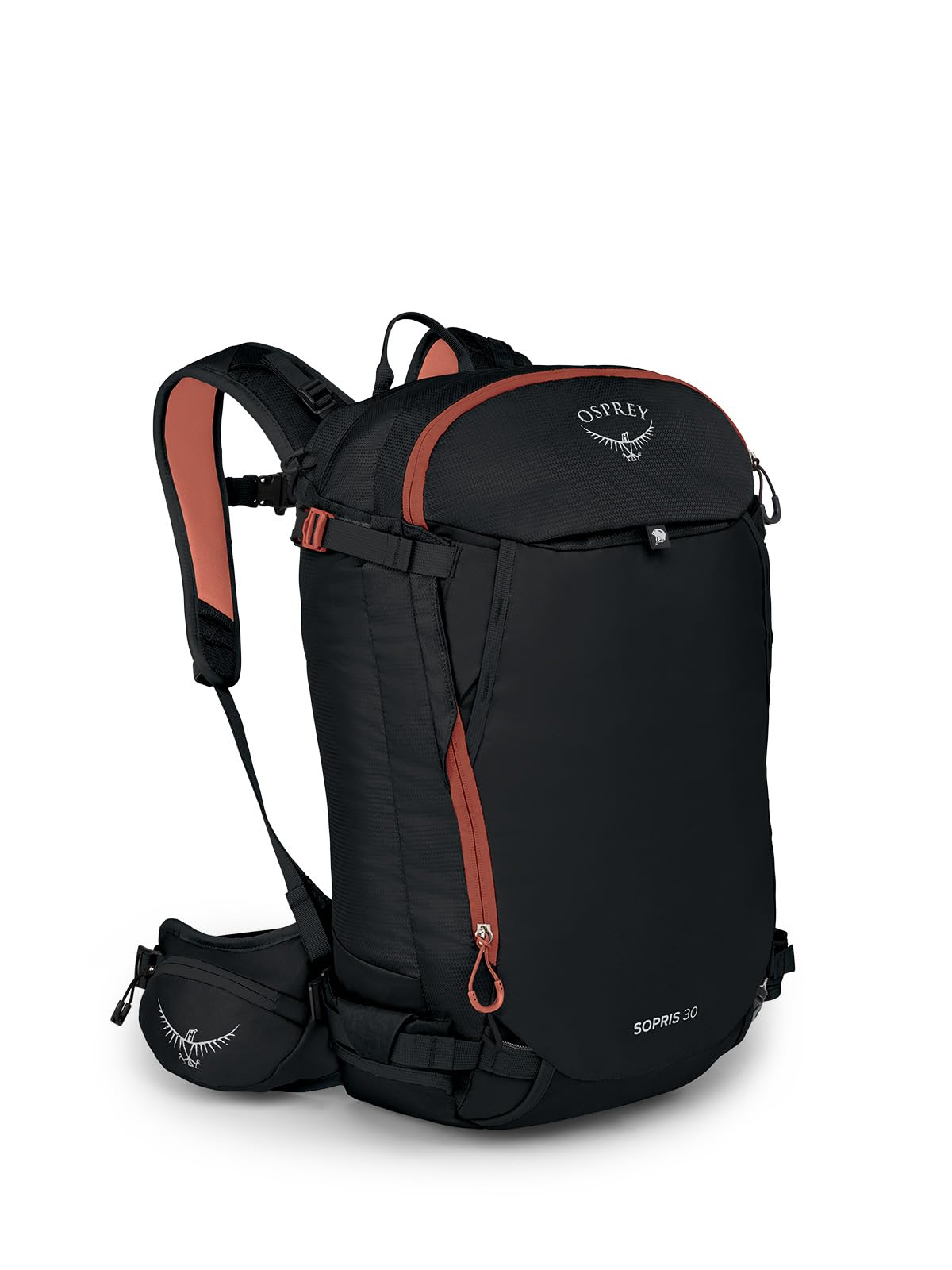 Osprey Sopris 30L front view showing ski carry versatility for backcountry touring.