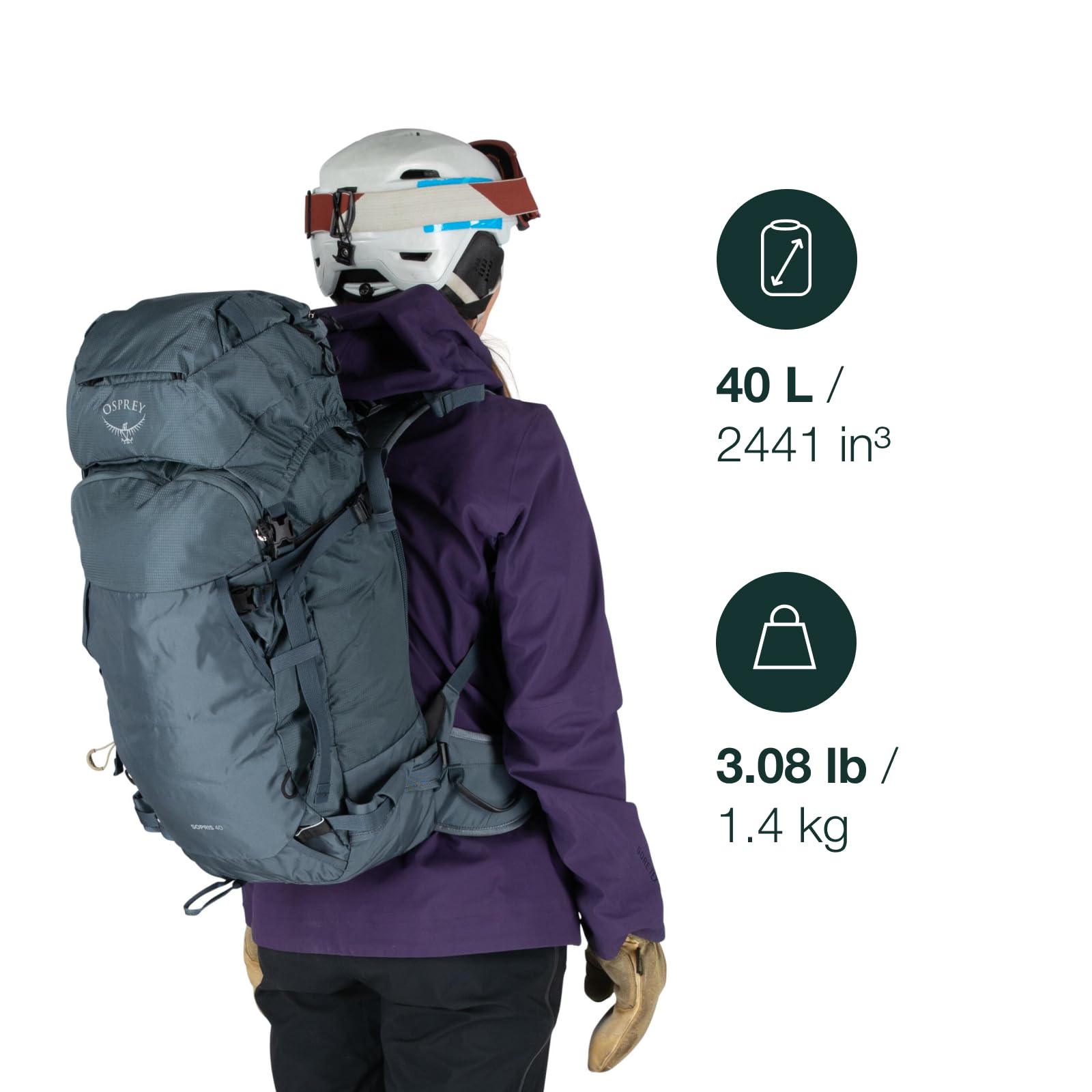 Osprey Sopris 40L front panel pocket designed for quick avalanche kit access.