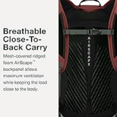 Osprey Sportlite 20L adjustable sternum strap with rescue whistle for a secure fit