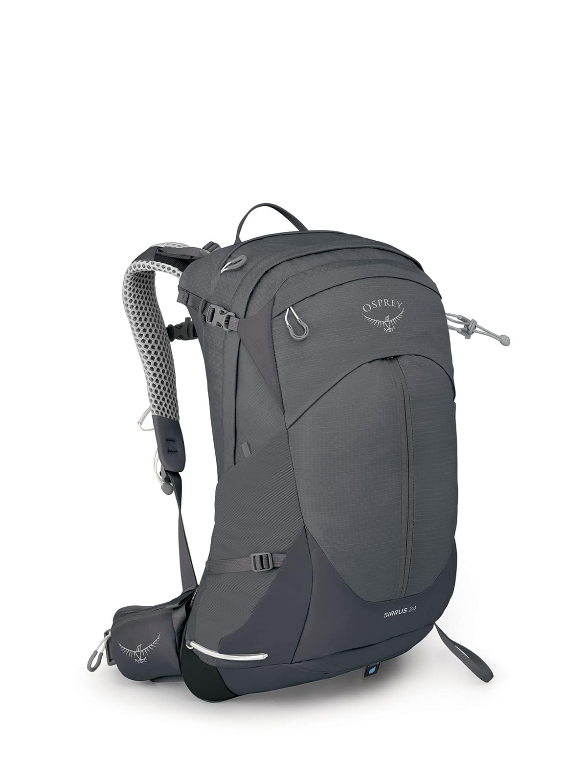 Osprey Stratos 24L men's backpack front view showing compact day hike fit