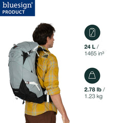 Osprey Stratos 24L panel loading access reveals wide main compartment for easy packing